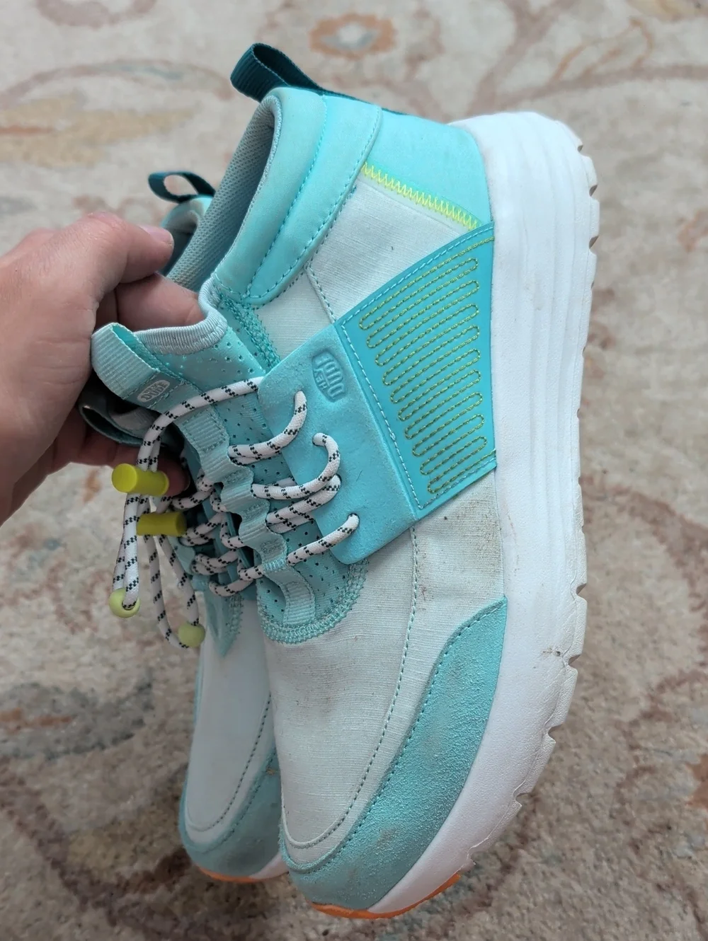 Hey Dude Sirocco Mid Sport Aqua Mint Casual Sneakers with Neon Accents